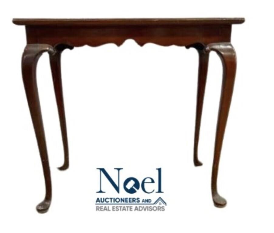Antique Wooden Console Table W/ Queen Anne Legs