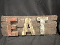"EAT" WOODEN SIGN