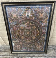 Framed Buddhist ‘Thangka’ - gilded painting on