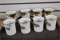 QTY OF CONTRY ROSE COFFEE CUPS AND
