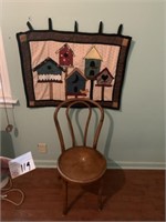 Wooden Chair and Birdhouse Wall Decor