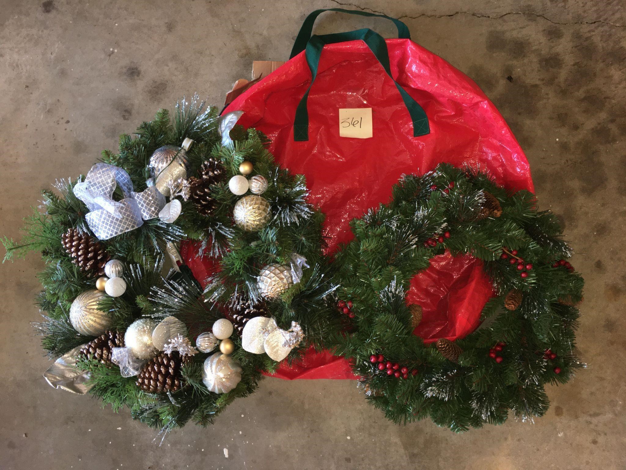 (2) Wreaths & Storage Bag