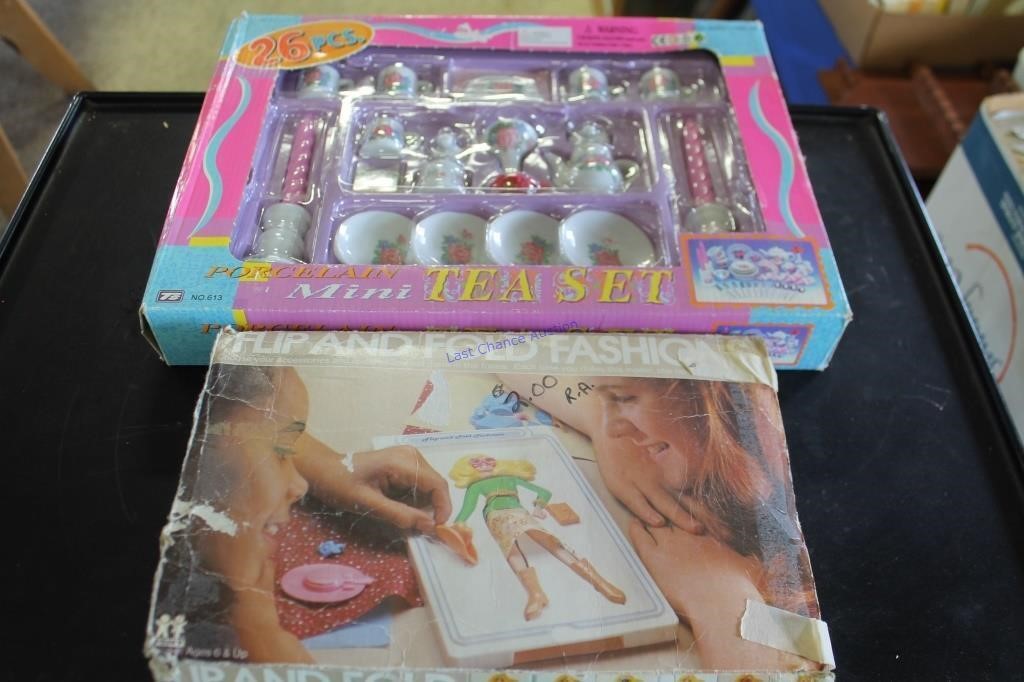 NIB Toy Tea Set and Flip Fashion Toy in Box