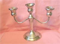 Sterling Silver 3 Arm Candelabra Weighted
