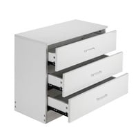E8670  Modern White 3 Drawer Dresser