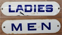 "Ladies" & "Men" Single-Sided Porcelain Signs