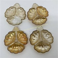 Jeanette glass iridescent Marigold clovers