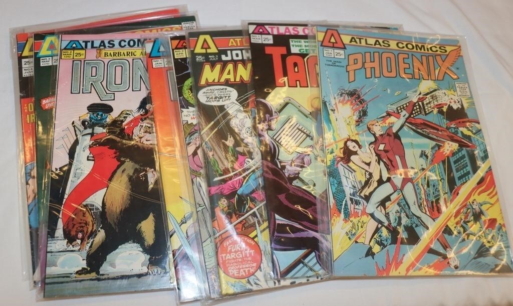 10 Vintage 1970's Atlas Comic Books in Sleeves