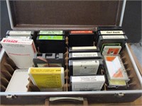 8 Track & Cassette Tapes in Storage Case