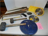 Saw, Hammer, Bl;ades, Tape