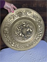 Vintage High Relief Copper Fruit Decor Plate