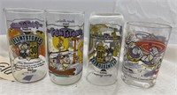 3 Flintstone Cartoon Glasses & Disney Glass