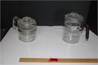 2 Glass Pyrex Vintage Coffee Pots