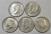 (5) 1964 Silver Kennedy 1/2 Dollars **