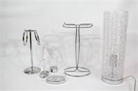 Acrylic Swirl Table Lamp, Stainless Vanity Sets