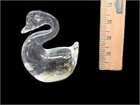 Glass Swan Paperweight