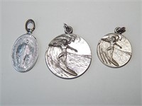 Sterling Silver St Christopher Charms Pendants 10g