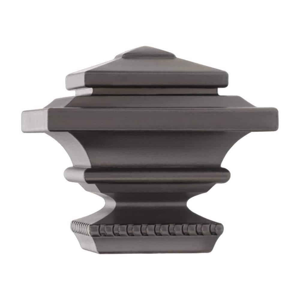 $13  Square 1 in. Curtain Rod Finial in Gunmetal