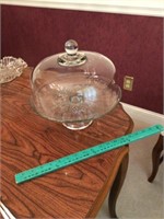 Glass covered cake stand - 12 in