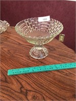 Vintage Pedestal fruit bowl- 9 inch