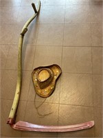 VTG Long Handled Farm Scythe + Cowgirl Hat