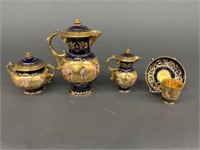 Royal Vienna marked cobalt tea set