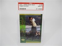 2001 Upper Deck Golf Tiger Woods #124 PSA 9