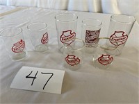 7 Falstaff Beer Glasses