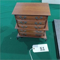 Vintage wood musical jewelry box full