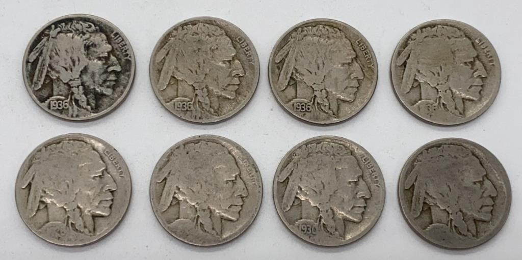 Buffalo Nickels (1928, 1930, & 1936)