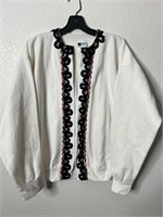 Vintage Homemade Crewneck Lace Cardigan