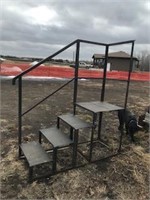 Metal step, well built, 2 ft wide by 6.5 ft high