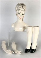 Vintage Porcelain Doll Parts