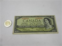 Billet 20$ Canada 1954