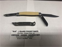Old - 3 Blade Pocket Knife / Coors Church Key