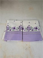 Vtg Purple Floral Pillowcases