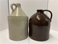 2 Stoneware Crock  Jugs