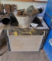 wood stove and coal bucket
