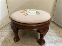 Antique Stool w/tapestry Seat