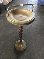 Vintage Wood and Metal Ashtray Stand 28"h