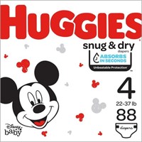 Huggies Snug & Dry Baby Diapers 88pk, Size 4