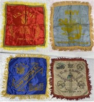 4 x US WWII Military Silk Cushion Covers