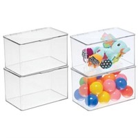 mDesign Plastic Stackable Toy Storage Bin Box with