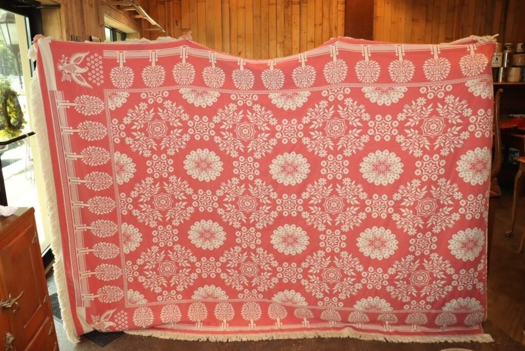 Fieldcrest pink and tan spread 105" X 77"