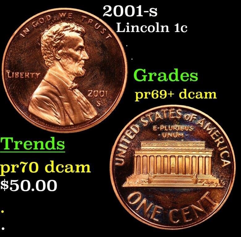 Proof 2001-s Lincoln Cent 1c Grades GEM++ Proof De