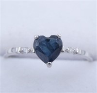 10KT 0.60CTS BLUE SAPPHIRE & 0.02CTS DIAMOND RING