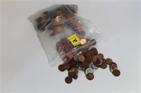 BAG OF ASSORTED COINS PENNIES NICKLES ETC AMOUNT