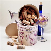 Wine Decor - Corks, Pottery Barn Metal Bucket +