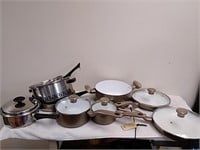 Group of assorted pots and pans
