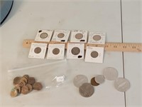 foreign coins,Jefferson nickles & tpkens